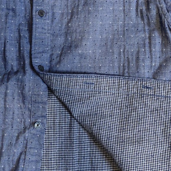 Michael Kors Classic Fit Chambray Dots Checked Contrast Lining MEN'S SIZ… - Picture 4 of 8